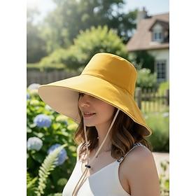Sun Hat Hiking Hat Wide Brim Summer Outdoor Sunscreen Breathable Sweat wicking Hat 15cm double-sided khaki beige 15cm double-sided red beige 15cm double-side
