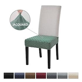 Stretch Jacquard Diamond Stool Seat Cushion Cover Elastic Slipcover Double Elastic Bands Dustproof Seat Protector for Dining Room Kitchen Hotel