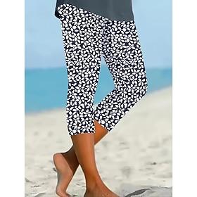 Women's Capri Pants Chinos Leggings Vacation Vintage Streetwear Calf-Length High Waist Floral Graphic Printing Comfort Soft Comfortable Stretchy Daily Outdoor