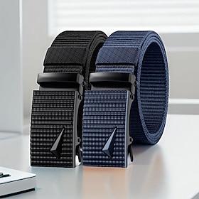 Men's Belt Automatic Buckle Nylon Streetwear Contemporary Leisure Solid Color Black Navy Blue Daily Outdoor Formal Waist Belt