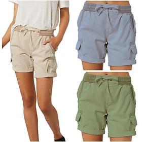 Women's Bermuda shorts Chinos Shorts Vacation Streetwear Casual Short Medium Waist Plain Drawstring Pocket Comfy Comfort Inelastic Outdoor Street Daily Wear Ap