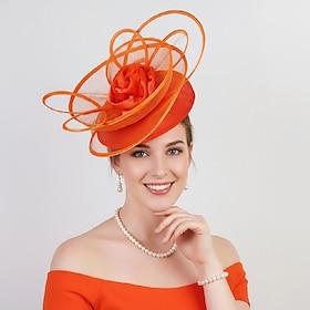 Fascinators Sinamay Wedding Birthday Elegant Vintage Cute With Feather Flower Headpiece Headwear