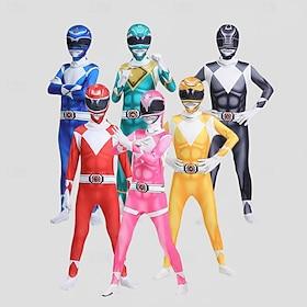 Mighty Heroes Tommy Oliver Cosplay Costume Jumpsuit Cosplay Halloween for Men's Women's Boys' Kid's Adults' Halloween Carnival Masquerade
