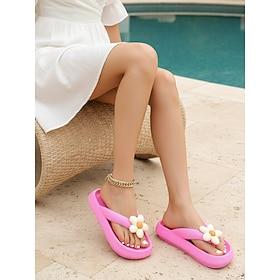 Women's Colorful Flower Flip Flop Sandals – Cute Summer Beach Slippers with Soft Cushioned Sole for Casual Wear, Pool, and Vacation