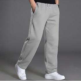 Men's Sweatpants Trousers Casual Pants Straight Leg Sweatpants Pocket Drawstring Elastic Waist Plain Comfort Sports Outdoor Casual Daily Fashion Streetwear Bla