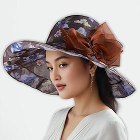 Hats Polyester Bucket Hat Wedding Birthday Vintage Cute Retro With Bowknot Headpiece Headwear
