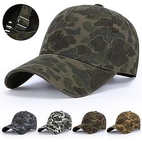 Men's Baseball Cap Sun Hat Trucker Hat Light Yellow Navy Blue Polyester Adjustable Fashion Streetwear Casual Daily Outdoor Vacation Camouflage Quotes Sayings
