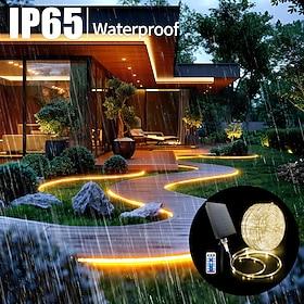 330FT/100M Outdoor Solar Fairy String Lights, 1000 LEDs, IP65 Waterproof, 31V Solar Panel USB Rechargeable, 8-Function Remote, Decorative LED Lights for Garde