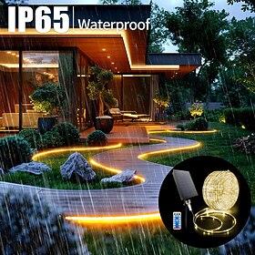 330FT/100M Outdoor Solar Fairy String Lights, 1000 LEDs, IP65 Waterproof, 31V Solar Panel  USB Rechargeable, 8-Function Remote, Decorative LED Lights for Garde