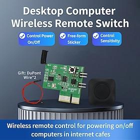 Wireless PC Remote Power Switch Card, PCIe Desktop Computer Remote Start Shutdown Control Card, Wireless Boot Power On/Off Switch for PC Case, Includes RF Remo