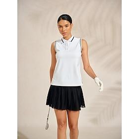 Dame POLO Trøje Hvid Uden ærmer Toppe Dame golf påklædning Tøj Outfits Bær tøj