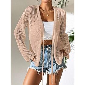 Dame Badetøj Opdækning Rashguard badedragt binde foran Udskæring Ferie Strand Tøj Vanlig V-hals Langærmet Badedragter