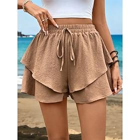 Dame Joggingbukser kinesisk Shorts Ferie Mode Gade Korte Høj Talje Vanlig Lomme Flerlags Elastisk talje comfy Komfort Blød Mikroelastisk udendørs Ferierejse Ga