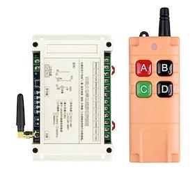 30A trådløs fjernbetjeningssæt med høj effekt, DC 12V 24V 36V 48V 4-kanals RF-relæmodtager med lang rækkevidde ABCD-fjernbetjening, universel kraftig styring t
