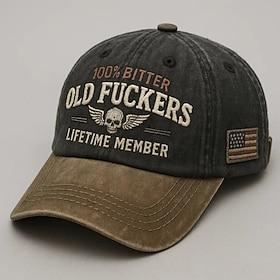 Old Fckers Club Vintage Baseball Cap Gift for Dad, Funny Retro Adjustable Hat for Men and Women, Patriotic Style, Comfortable Everyday Wear