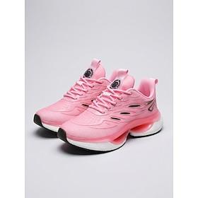 Dame lyserøde løbesko med stødabsorbering – lette snøresko til gåture, hverdagsbrug og afslappet sportsstil