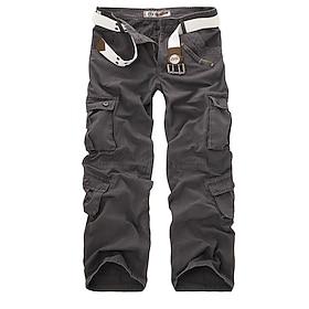 Men's Cargo Pants Trousers Tactical Pants Work Pants Hiking Pants Multi Pocket Flap Pocket Camo Plain Comfort Wearable Casual Daily Outdoor Vacation Streetwear