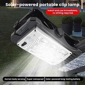 Udendørs solcelledrevet IP65 vandtæt væglampe med høj lysstyrke, smart LED-lampe med bevægelsessensor, ingen boring nødvendig, have, terrasse, hegn, trappe, ve