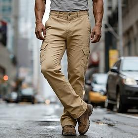 Men's Cargo Pants Trousers Tactical Pants Multi Pocket Flap Pocket Plain Windproof Comfort Casual Daily Outdoor Streetwear Classic Khaki Inelastic