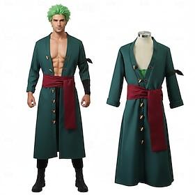 Ocean Adventurer Pirate Roronoa Zoro Straw Hat Pirate Anime Cosplay Costume Outfits Cosplay Suits Carnival Masquerade Costume For Men's Boys' Kid's Adults'
