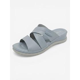 Blå damesandaler med svangstøtte – bløde slip-on-sandaler med krydsremme, lette, åndbare komfortsandaler til indendørs og udendørs brug, gåture og rejser dagli