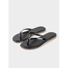 Women's Metallic Strap Flip Flops – Minimalist Beach Sandals with Cushioned Sole, Casual Summer Style for Vacation, Pool, and Everyday Wear
