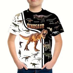Boys' 3D Graphic Dinosaur T shirt Tee Short Sleeve 3D Print Summer Spring Sports Fashion Streetwear Kids 5-12 Years Crew Neck Casual Daily Outdoor Regular Fit