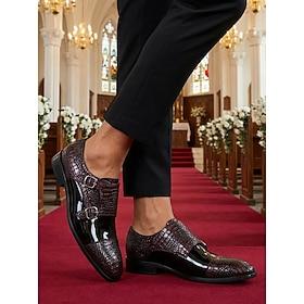 Luksuriøse herreloafers i læder med munkestropper, sorte, stilfulde pæne sko til bryllupper, formelle begivenheder og særlige lejligheder