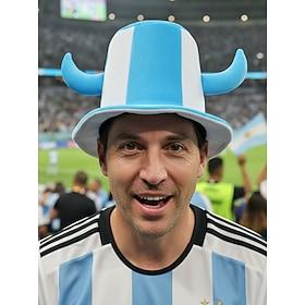 Oversized herre-fanhat i polyester med flag, dristigt design, farver i flere lande, sjov overdrevet stil, perfekt til fodboldkampe, fansupport og sportsbegiven