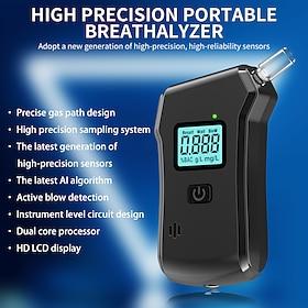 Professionel bærbar alkometer, højpræcisions digital alkoholtester med HD LCD-skærm AI-algoritme, præcis personlig alkoholalkometer (batteri medfølger ikke)