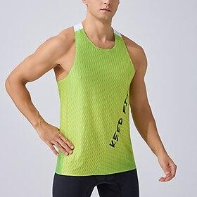 Herre Tanktop Vest Underskorte Ærmeløs skjorte Uden ærmer Rund Sommer Forår Stribe Mode Klassisk Bekvem Hurtigtørrende Tynd Træningscenter Løb Gade Blå Orange