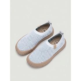 Women's White Breathable Knit Slip-On Sneakers – Lightweight Cushioned Walking Shoes, Flexible Comfort Flats for Travel, Work, Daily Wear  Outdoor Activities