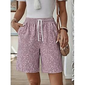 Women's Bermuda shorts Chinos Shorts 100% Cotton Vacation Basic Knee Length Medium Waist Comfort Inelastic Daily Vacation Formal Spring Grass Green Black Rose