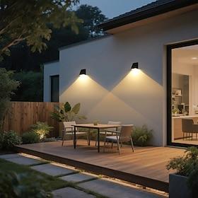 2 stk. udendørs solcelledrevne ip65 vandtætte bevægelsessensor LED-væglamper, vaskelamper til have, terrasse, gårdsplads, hegn, trapper, veranda, terrasse, dek
