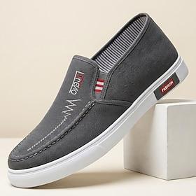 Men's Gray Slip-On Casual Sneakers Lightweight Comfort Walking Shoes Breathable Low Top Footwear for Daily Wear, Travel, Commuting and Easy Smart Casual Style