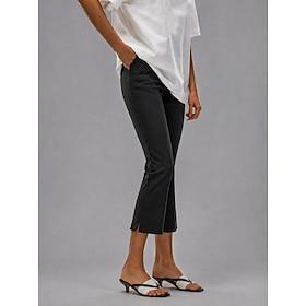 Women's Capri Pants Flare Leggings Vacation Basic Capris Mid Waist Comfort Micro-elastic Daily Black Summer Spring Slim Fit