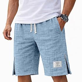 Herre Shorts Sommer shorts Strandshorts Casual shorts Snørelukning Elastisk Talje Helfarve Med Tekstur Komfort Korte Daglig udendørs Streetwear Mode Retro / vi