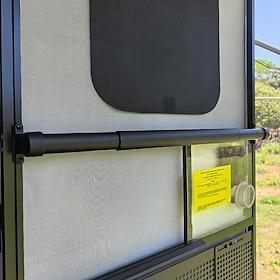 Gribehåndtag i aluminium til campingvognsdør - justerbar tværstang til campingvognsdør, tilbehør til campingvognsindgangsstøtte - robust skubbebeskytter for ne
