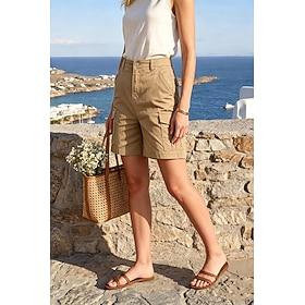 Dame Bermuda shorts Fræk Shorts med lommer Shorts Ferie Basale Afslappet Knælængde Medium Talje Vanlig Lomme Elastisk talje comfy Komfort Uelastisk Daglig uden