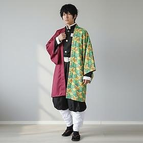 Tomioka Giyuu Anime Cosplay Costume Outfits Cosplay Suits Accessories Cosplay Accessories Top Pants Cloak For Men's Women's Boys' Adults