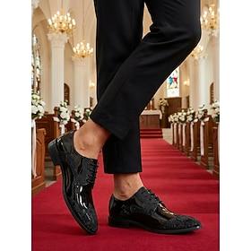 Herresko i ægte læder, sorte klassiske formelle sko til bryllupper, forretning og særlige lejligheder