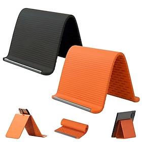 Bærbar silikone telefonholder til rejser, kompakt foldbar tabletholder til fly og skrivebord, fleksibel skridsikker mobiltelefonholder til alle smartphones og