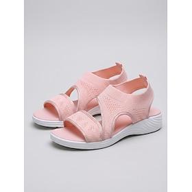 Soft Pink Women's Comfort Sandals - Breathable Mesh Fabric, Flexible Sole, Perfect for Casual Wear and Daily Outings