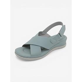 Women's Blue Minimalist Arch Support Comfort Sandals – Lightweight Soft Sole Slingback Sandals with Cross Strap Design, Comfortable Walking Sandals for Summer,