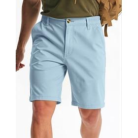 Herre Shorts Kjole Shorts Arbejdsshorts Golf-shorts Lomme Vanlig Komfort Hurtigtørrende Knælængde Daglig udendørs Forretning Mode Gade Sort Hvid Uelastisk