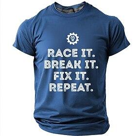 Herre-T-shirt med sjov grafisk print, rund hals, racerbil, mekaniker, designertøj, tøj, S, M, L, XL, XXL, XXL