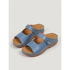 Women's Sky Blue Appliques Slide Sandals β Breathable Cutout Lightweight Comfort Summer Shoes for Casual, Travel and Everyday Wear