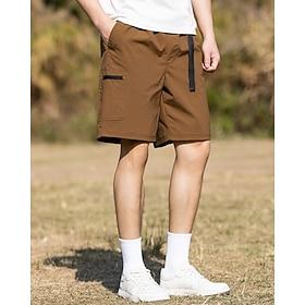 Herre Løbeshorts Shorts med lommer Trekking-shorts Sommer Forår Efterår Udendørs Regulær Vandtæt Hurtigtørrende Åndbart Shorts Snørelukning Lomme Sort militærg