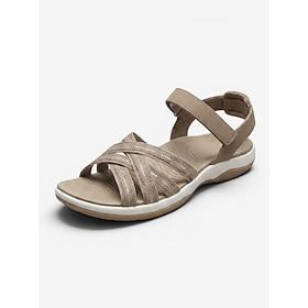 Women's Gray Lightweight Outdoor Walking Sandals, Comfortable Adjustable Strap Sport Sandals for Hiking, Travel, Beach Everyday Summer Wear