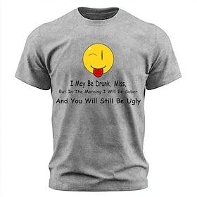 Men's I May Be Drunk But In Morning I Will Be Sober And You Still Ugly Acid Wash Funny T Shirt Tee Graphic Short Sleeve Regular Fit Party Bar Designer Clothing